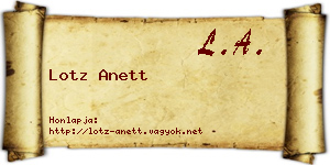 Lotz Anett névjegykártya